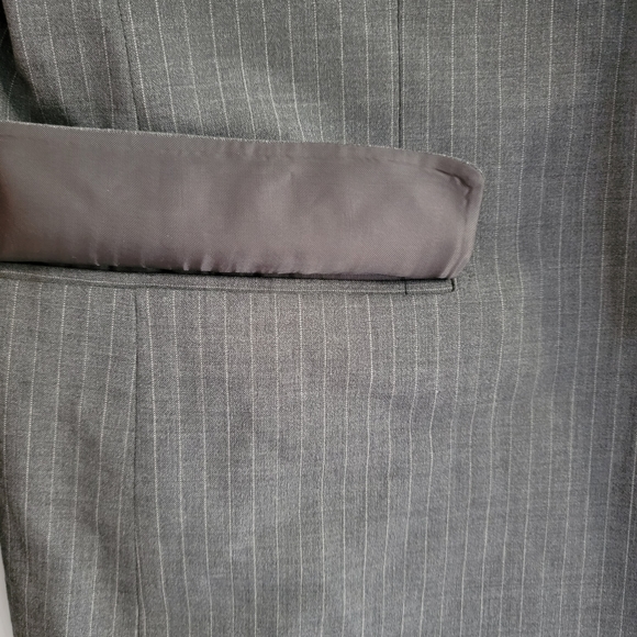 *NWT* Theory Waldorf  Charcoal Stripe Two Button Coat Blazer Jacket, 44 Regular - Picture 3 of 10
